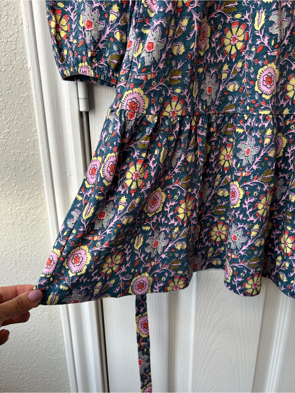 Boden Floral Ruffle Trim Dress US4 EUC - Picture 7 of 13